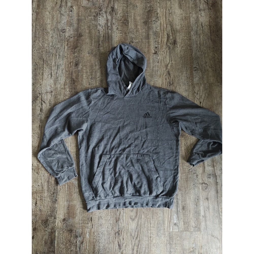 Adidas Grey Hoodie Sweatshirt Vintage Streetwear Men's Medium Y2K